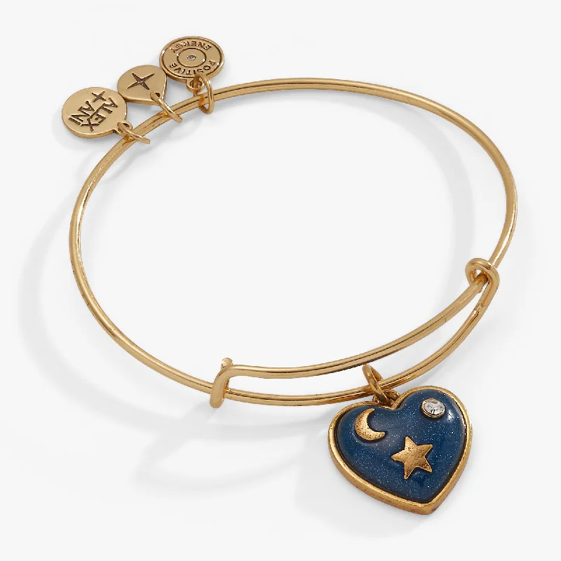 geometric diamond earrings gold Crystal Heart Charm Bangle