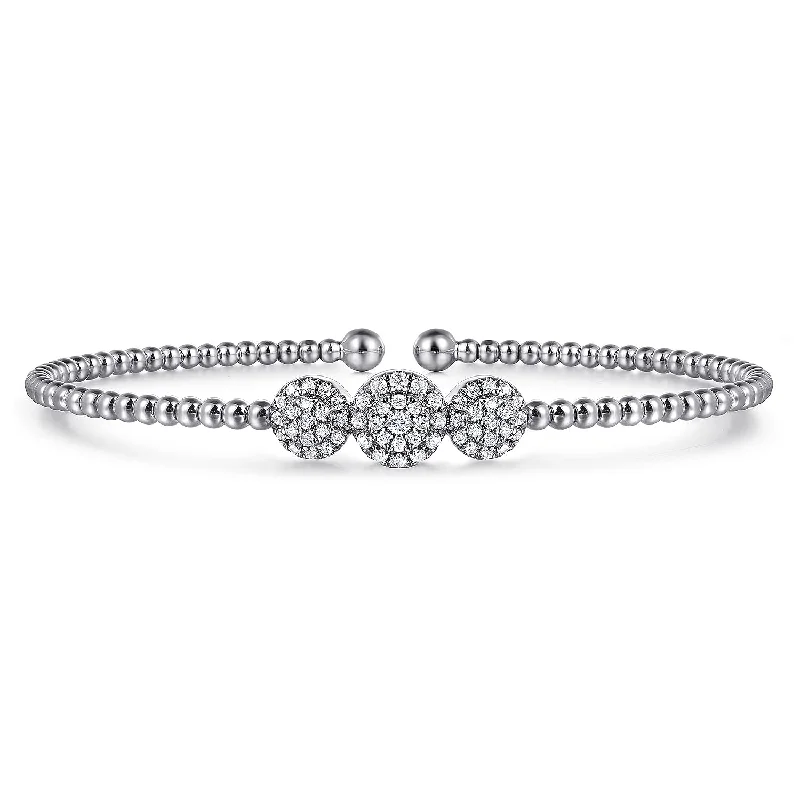 personalized name ring 14K White Natural Diamond Bangle Bracelet