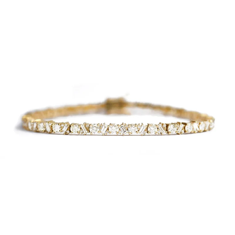 men’s engraved cuff bracelet Diamond Mosaic Confetti Tennis Bracelet