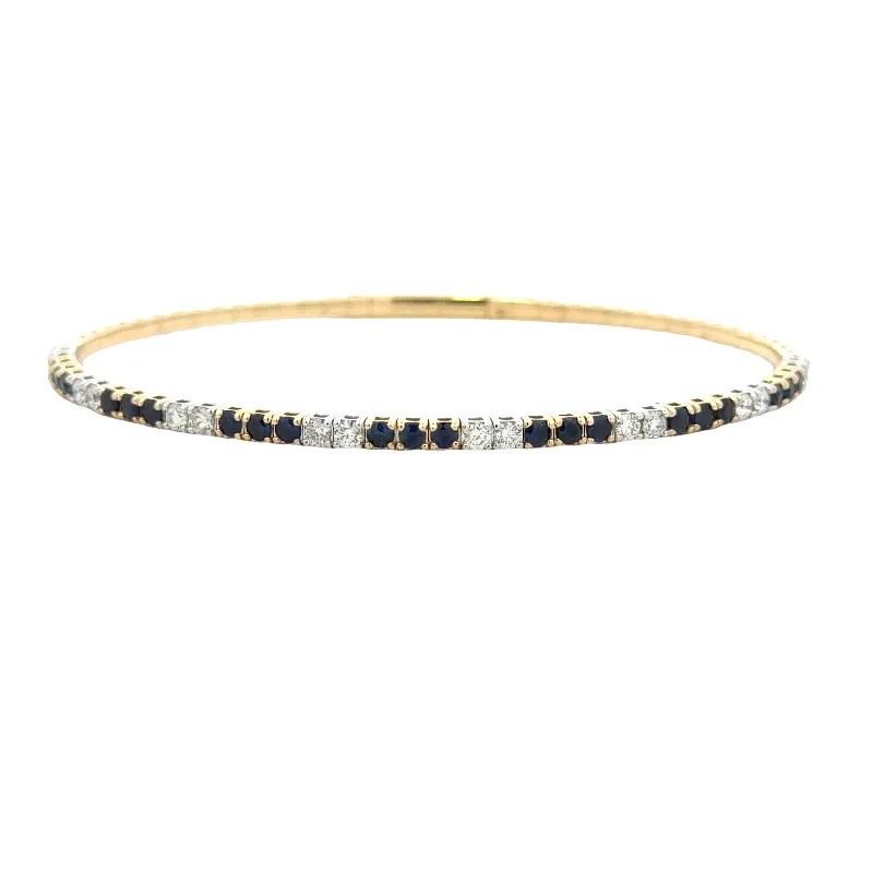 Diamond Sapphire Bangle Bracelet