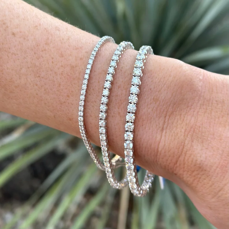 unique square diamond ring Diamond Tennis Bracelet in 18k Gold