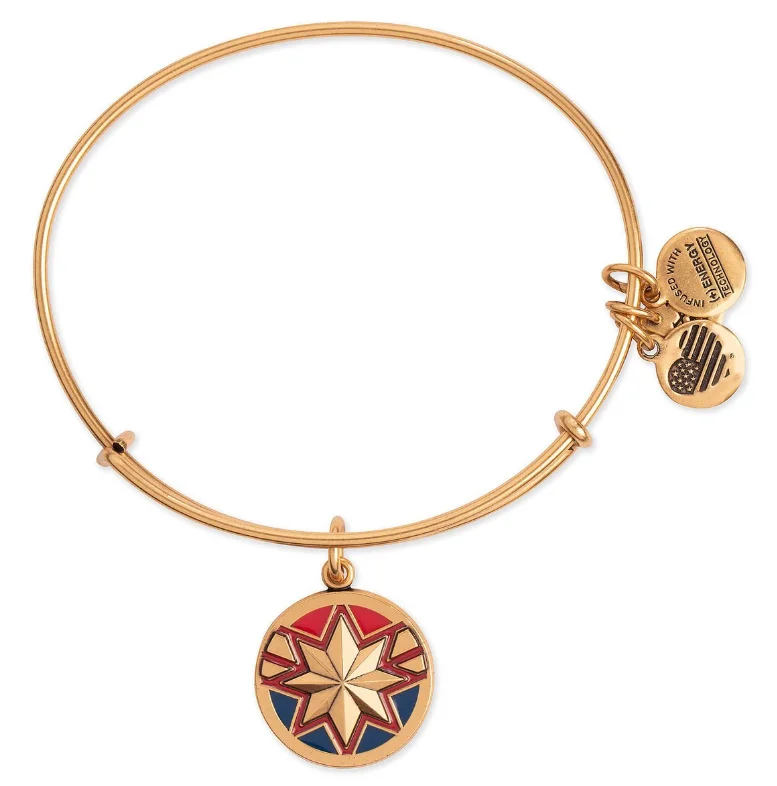 silver feather charm necklace Disney® Captain Marvel Charm Bangle