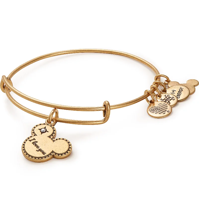 pearl and silver bracelet Disney® Mickey Mouse 'I Love You' Charm Bangle