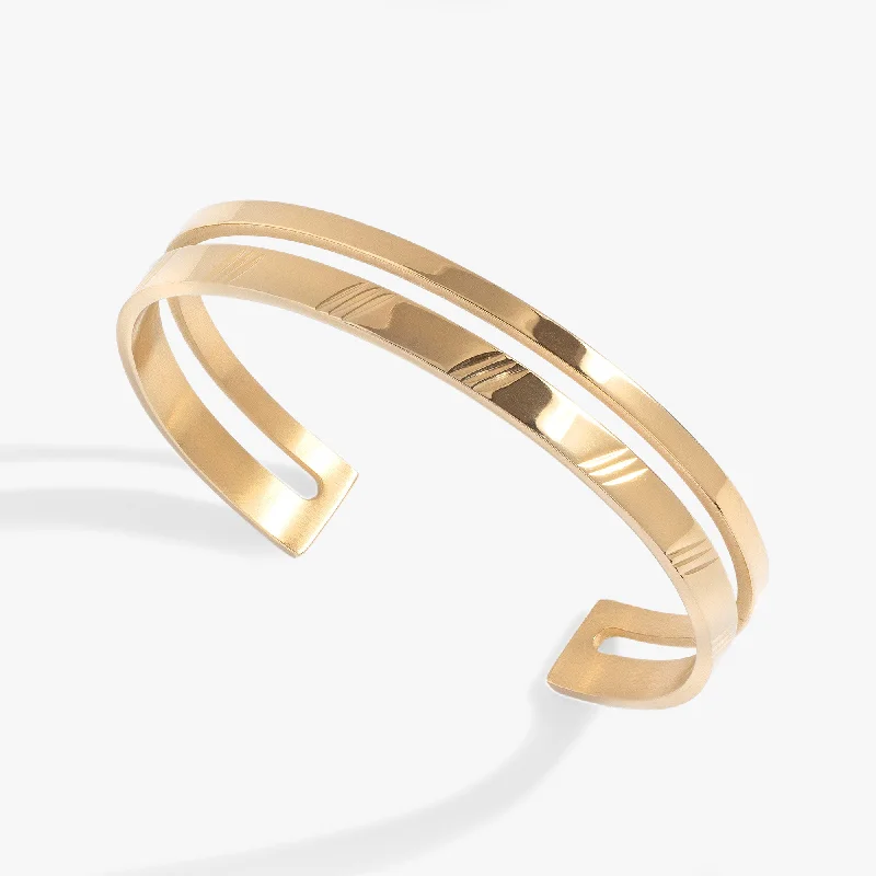 rose gold feather earrings Double Diamond-Cut Cuff Bracelet