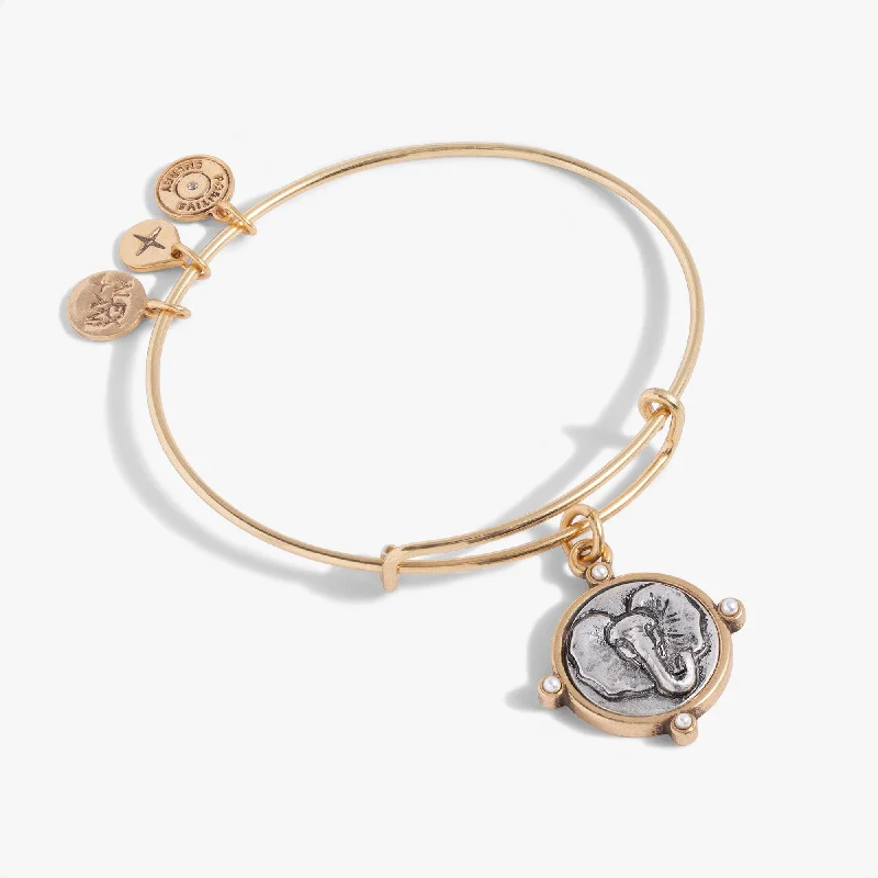 handcrafted sterling silver necklace Elephant Charm Bangle