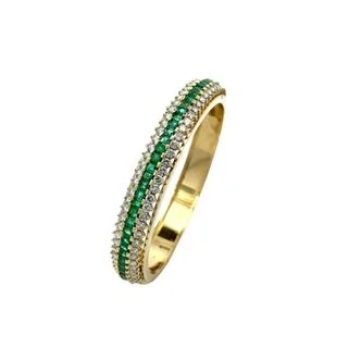 EMERALD AND DIAMOND BANGLE BRACELET