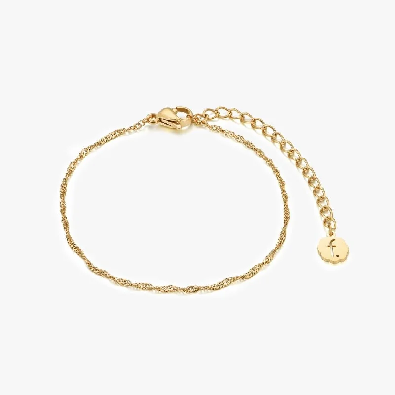 modern hexagon stud earrings Felicia Bracelet in Gold