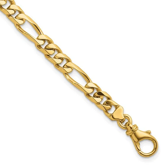 bold statement ring chunky 14K Yellow Figaro Bracelet Size 8