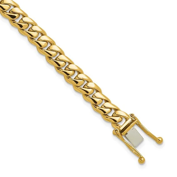 hypoallergenic earrings for sensitive ears 14K Yellow Curb Bracelet Size 8