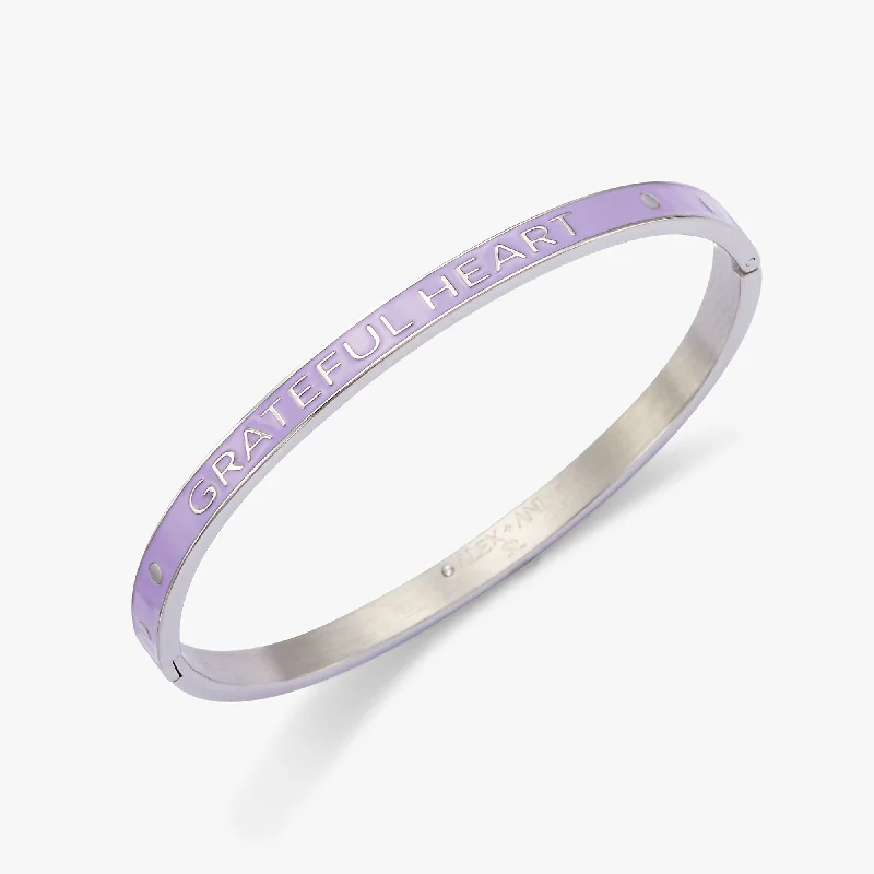 emerald cut diamond earrings 'Grateful Heart, Abundant Life' Hinge Bangle