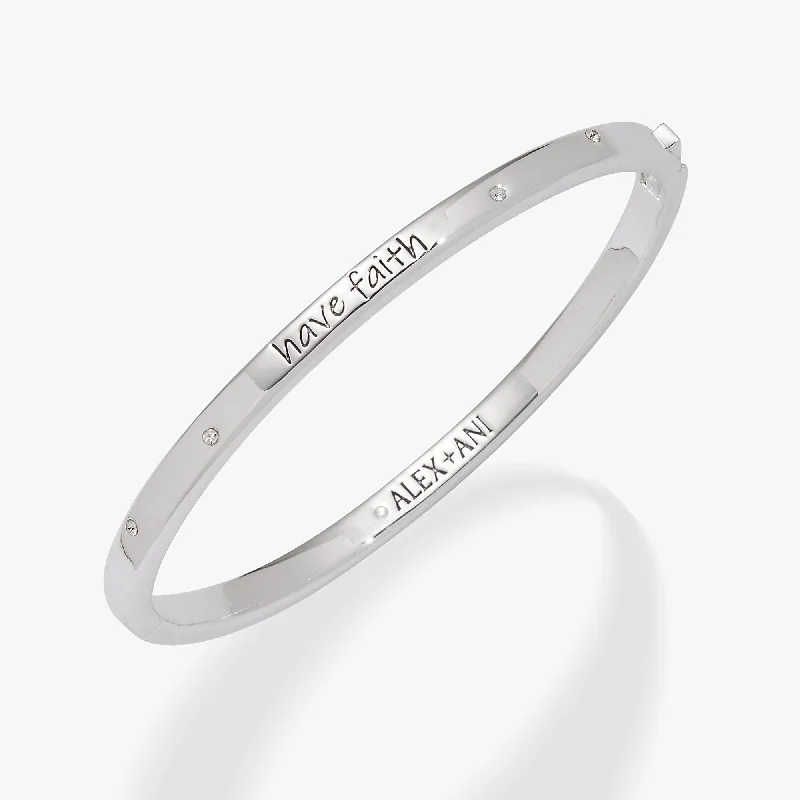 twisted rope gold chain 'Have Faith' Mantra Bangle
