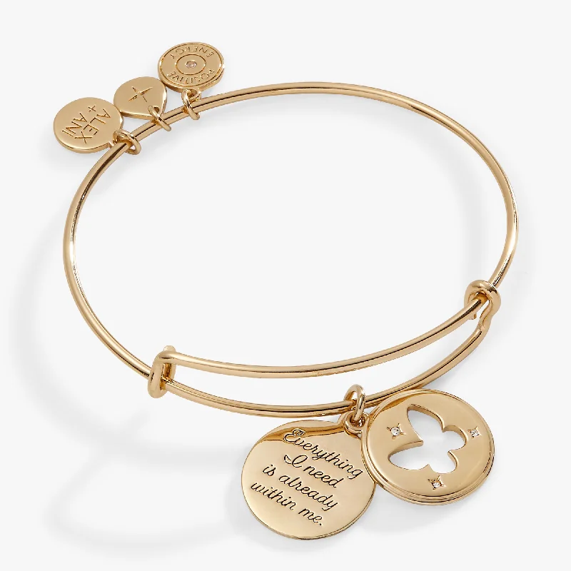 gold-plated chain necklace with charms Hidden Message Butterfly Affirmation Bangle