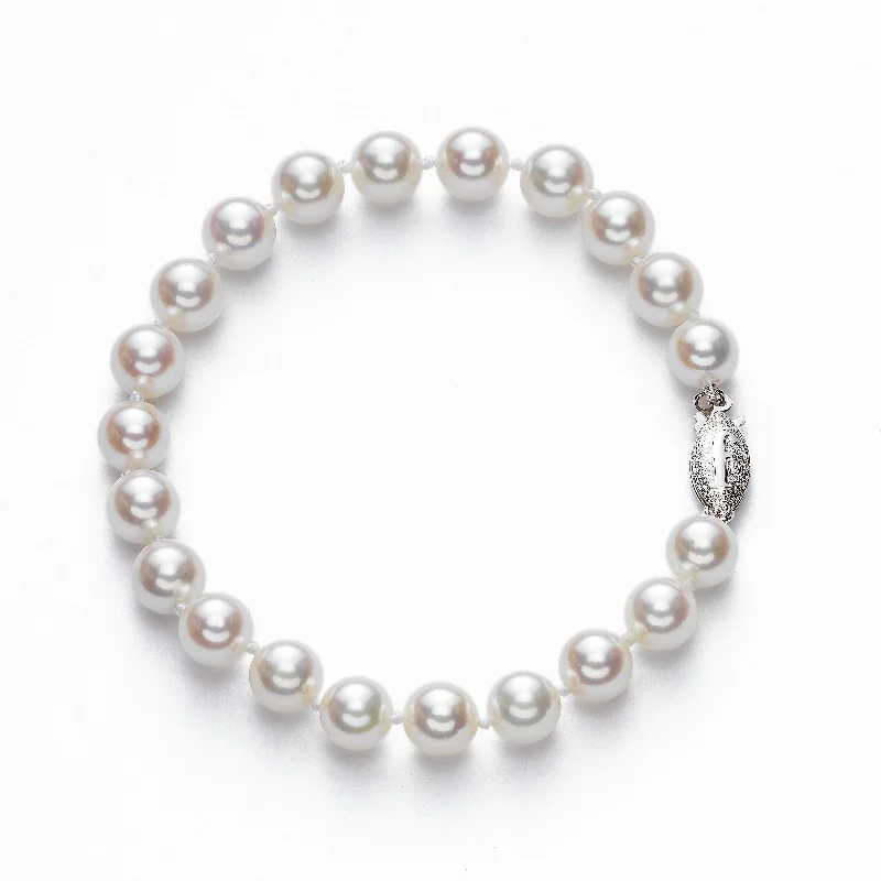 personalized couple rings Saltwater Cultured Pearls, 6.75MM Bracelet, 14K Gold
