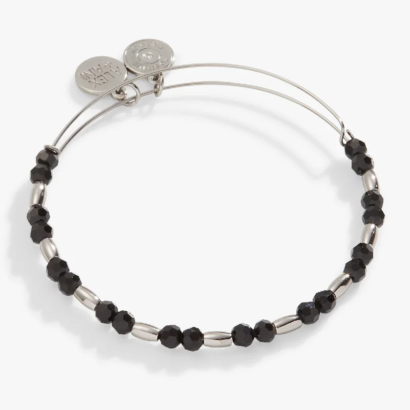 unique diamond tennis bracelet Jet Black Crystal Beaded Bangle