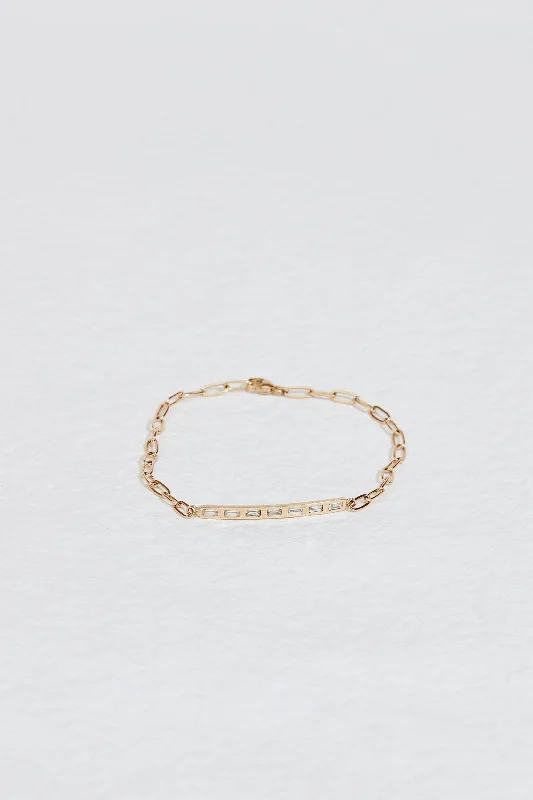 JP BAGUETTE DIAMOND CABLE CHAIN BRACELET