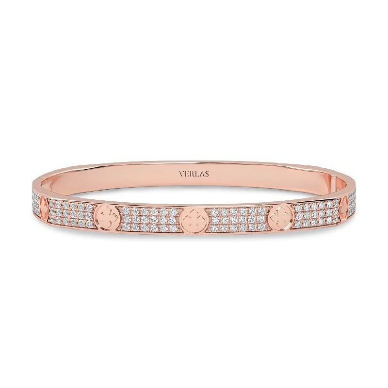 boho gemstone anklet La Fleur 3-Diamond Rows Square Bangle