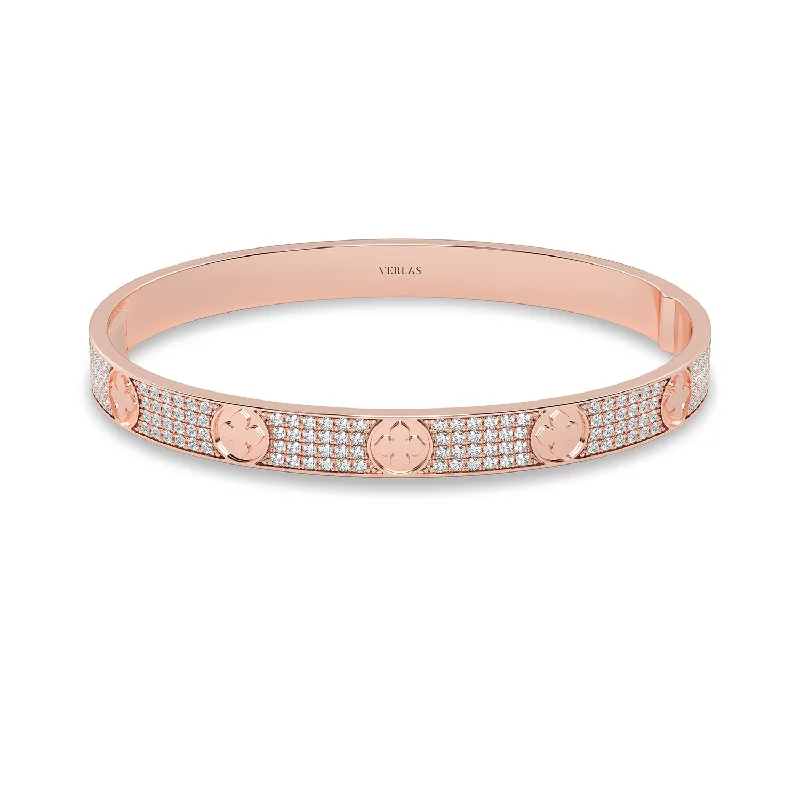 gold opal ring La Fleur 4-Diamond Rows Round Bangle