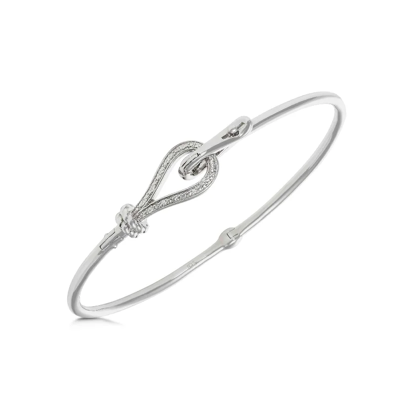 personalized couple’s keychain pendant Loop Closure Bangle Bracelet with Diamond Accent, Sterling Silver personalized couple’s keychain pendant Loop Closure Bangle Bracelet with Diamond Accent, Sterling Silver