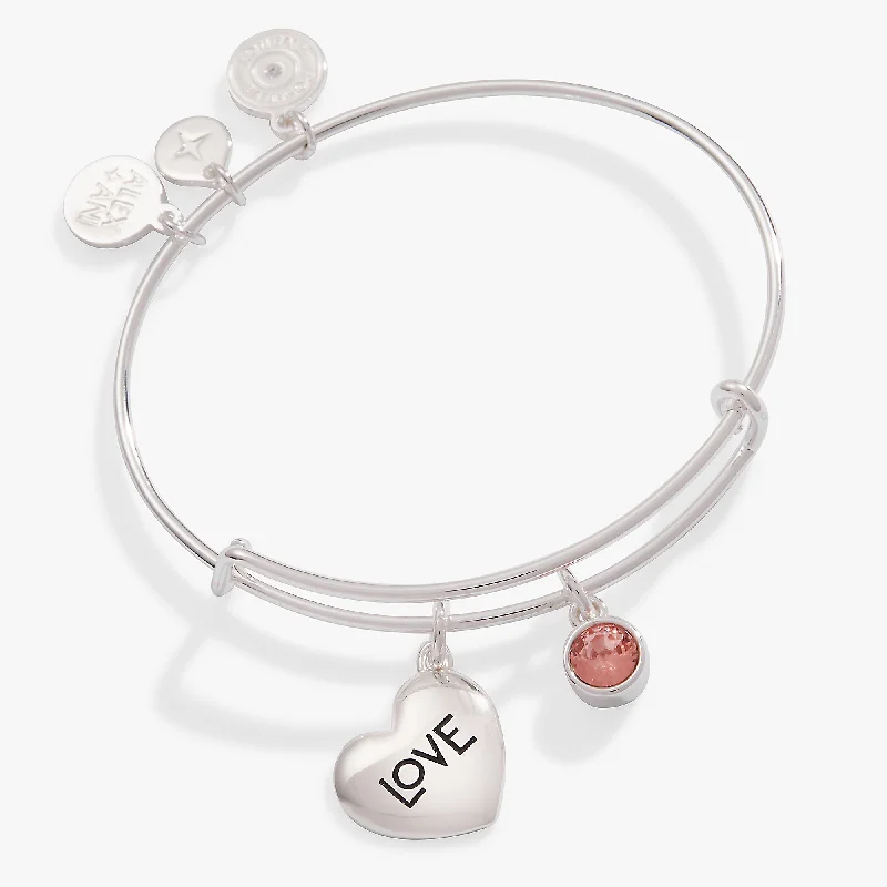 unique tribal silver ring Love Heart Multi-Charm Bangle