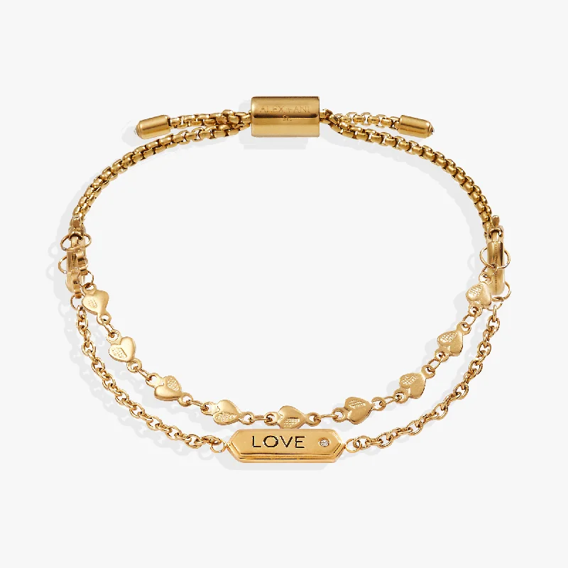custom name necklace gold Love Stranded Bracelet Set