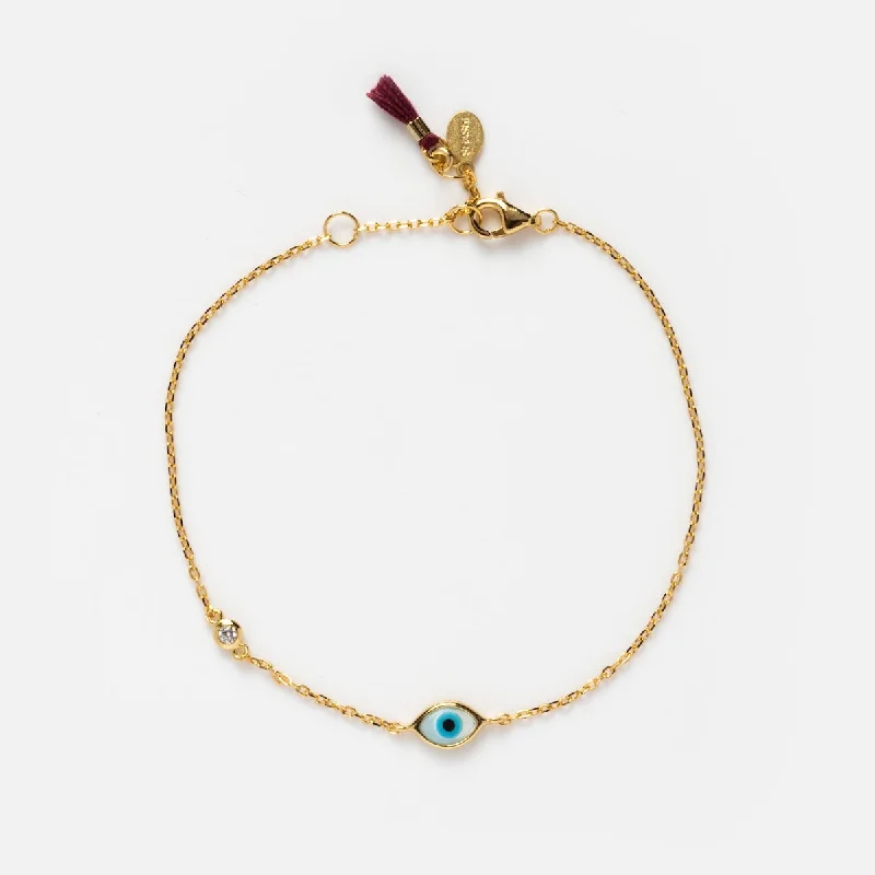 sparkling diamond drop earrings Madison Evil Eye Bracelet