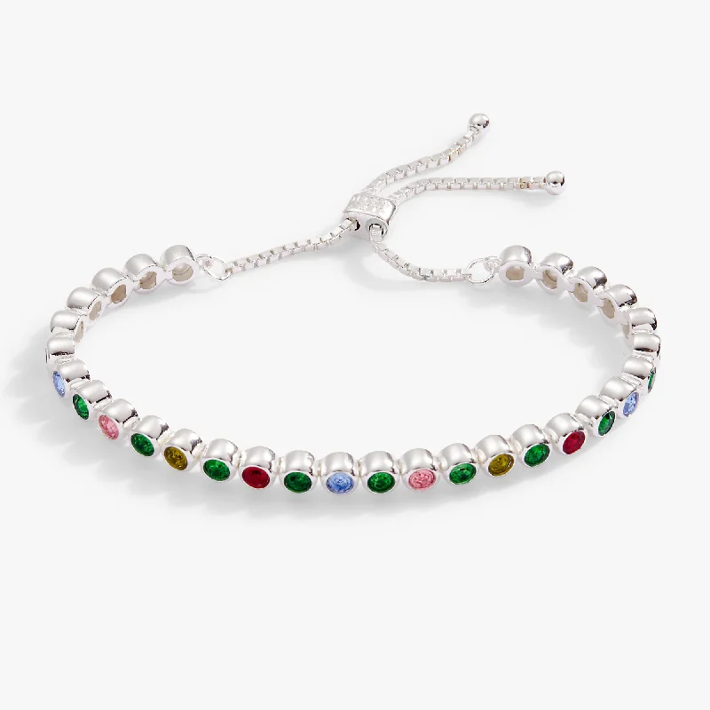 dainty cherry blossom ring Multicolor Bolo Tennis Bracelet