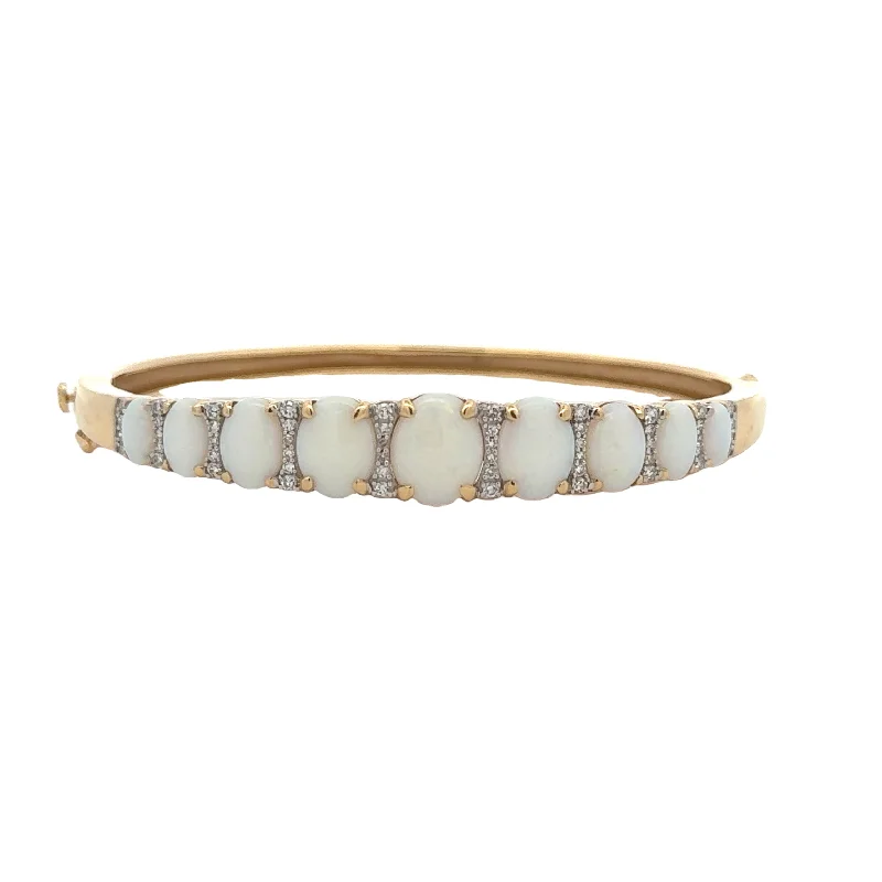 Opal and DIamond Bangle