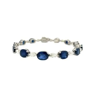 OVAL SAPPHIRE AND DIAMOND BRACELET