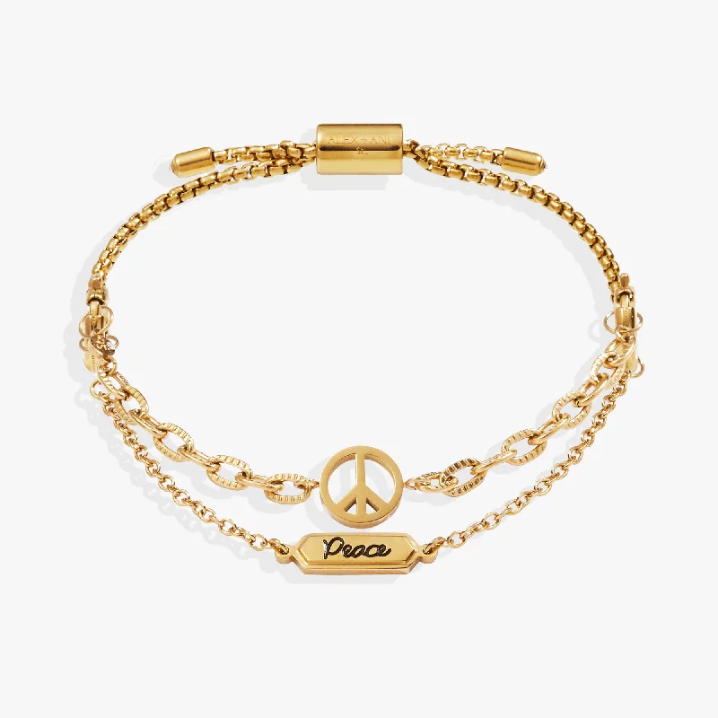 personalized gemstone pendant necklace Peace Stranded Bracelet Set
