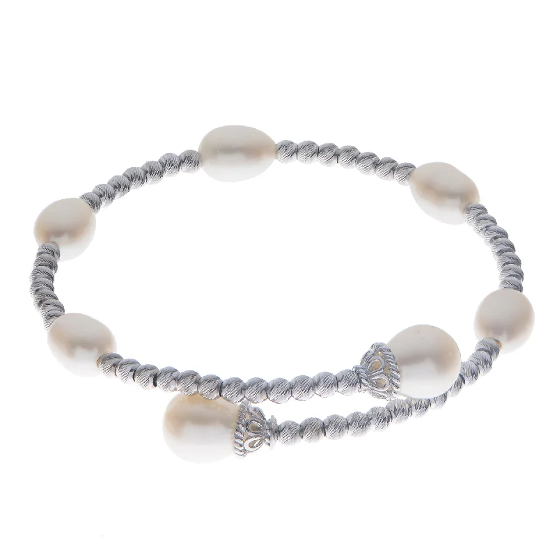 infinity loop ring rose gold 7 inch Fresh Water Pearl Bracelet