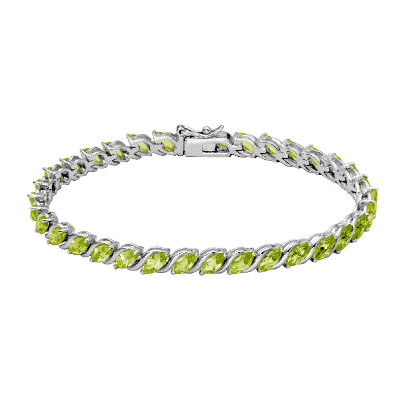 delicate angel wings necklace Peridot Bracelet, Sterling Silver