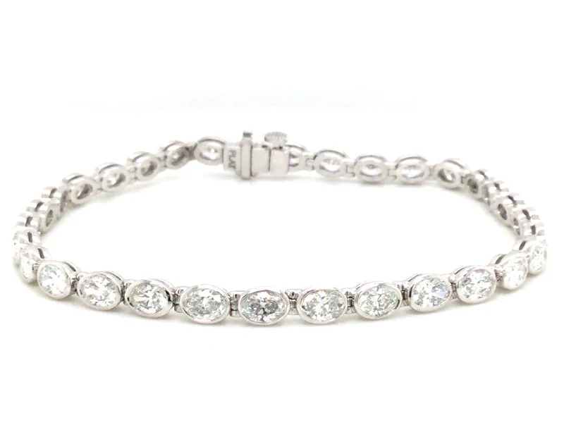 solid gold stacking rings set Platinum Natural Diamond Tennis Bracelet