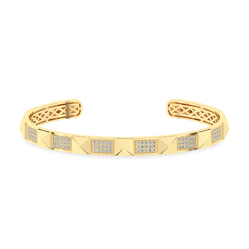 real garnet stacking rings Pyramid 3-Diamond Rows Cuff Bracelet