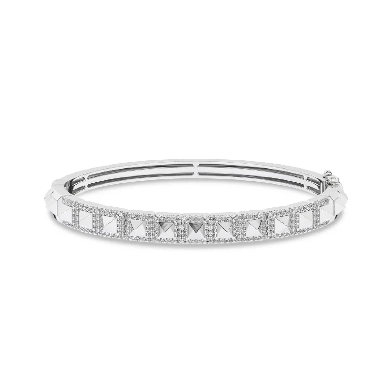 opal cluster ring unique Pyramid Luxe Geometric Bangle
