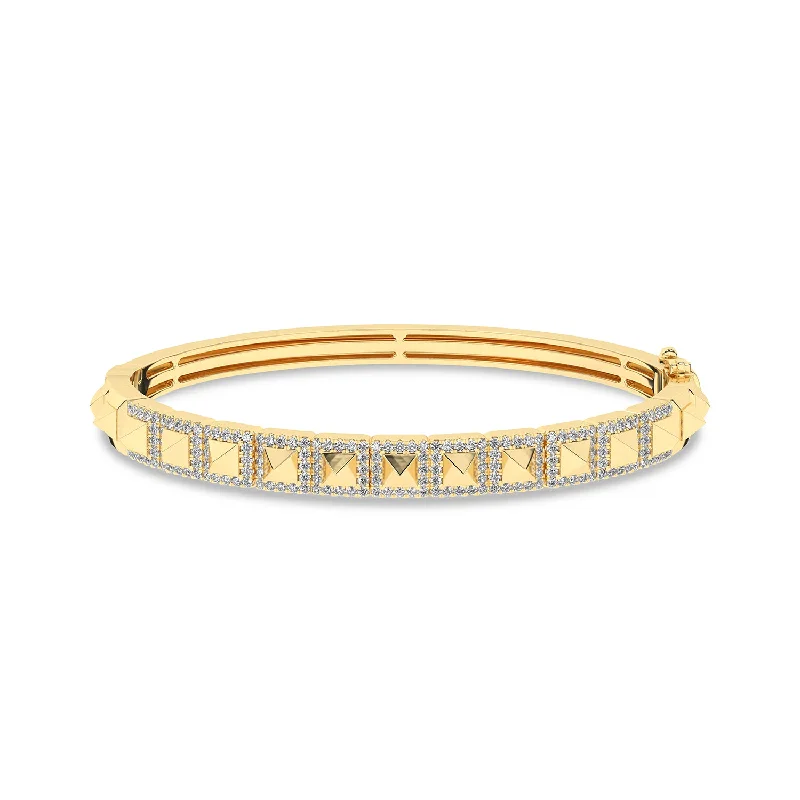 vintage-style floral brooch Pyramid Luxe Geometric Bangle