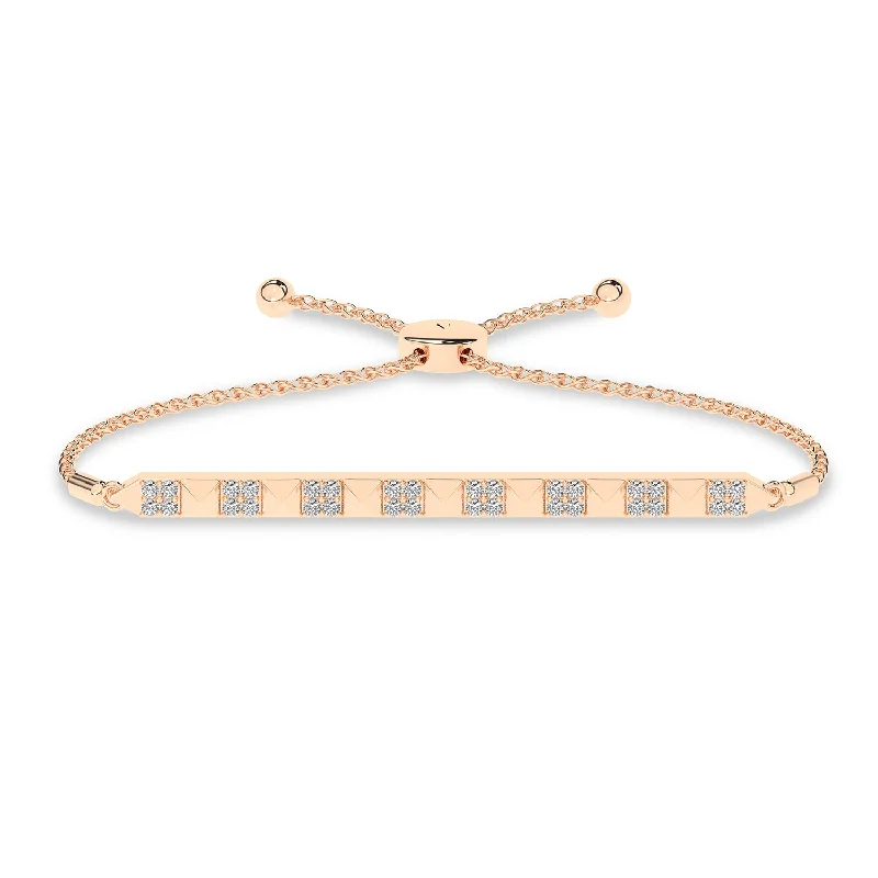 modern infinity signet ring Pyramid Sequence Diamond Bolo Bracelet