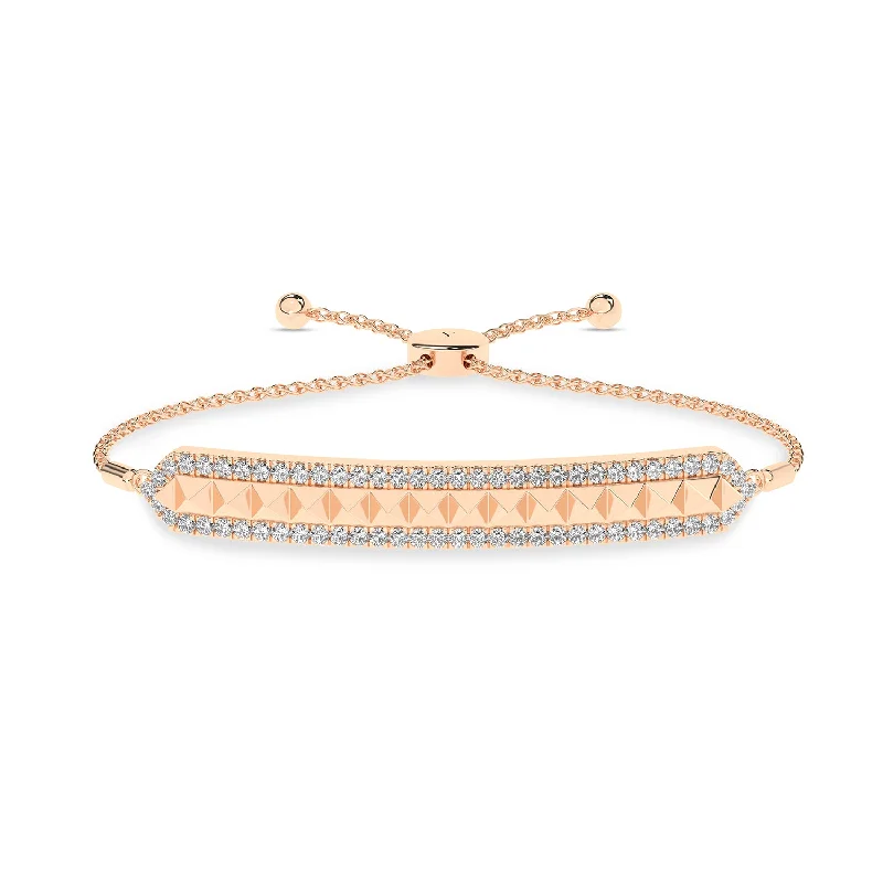 white topaz stacking rings Pyramid Spiked Diamond Bolo Bracelet