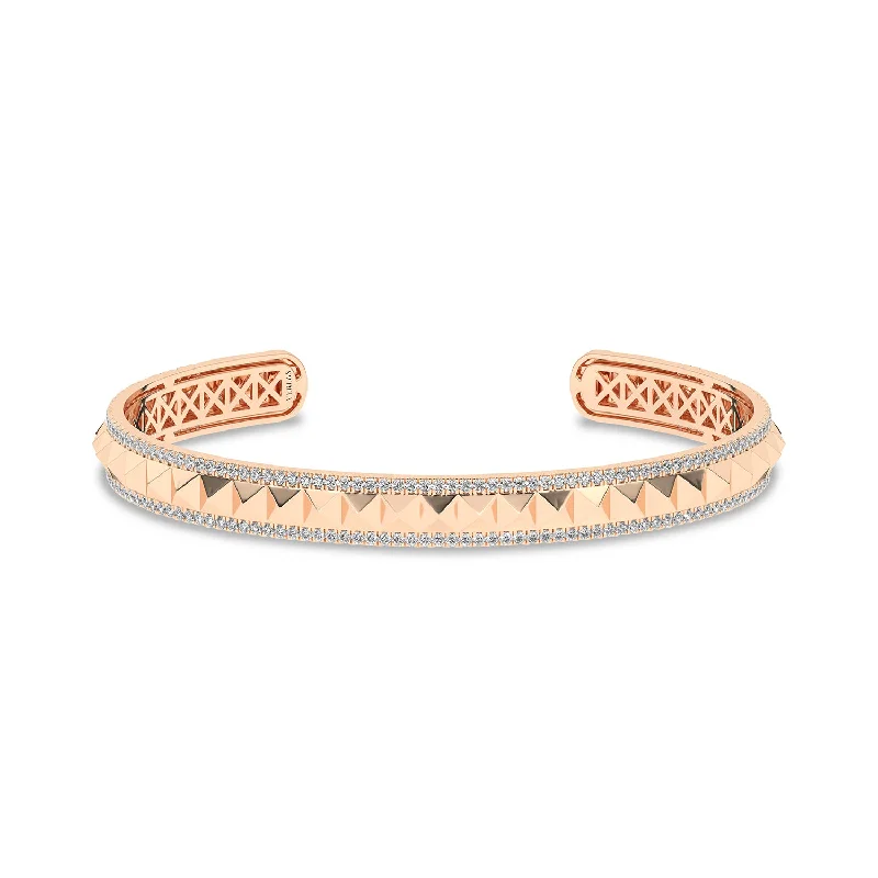 infinity knot wedding band Pyramid Spiked Diamond Cuff Bracelet
