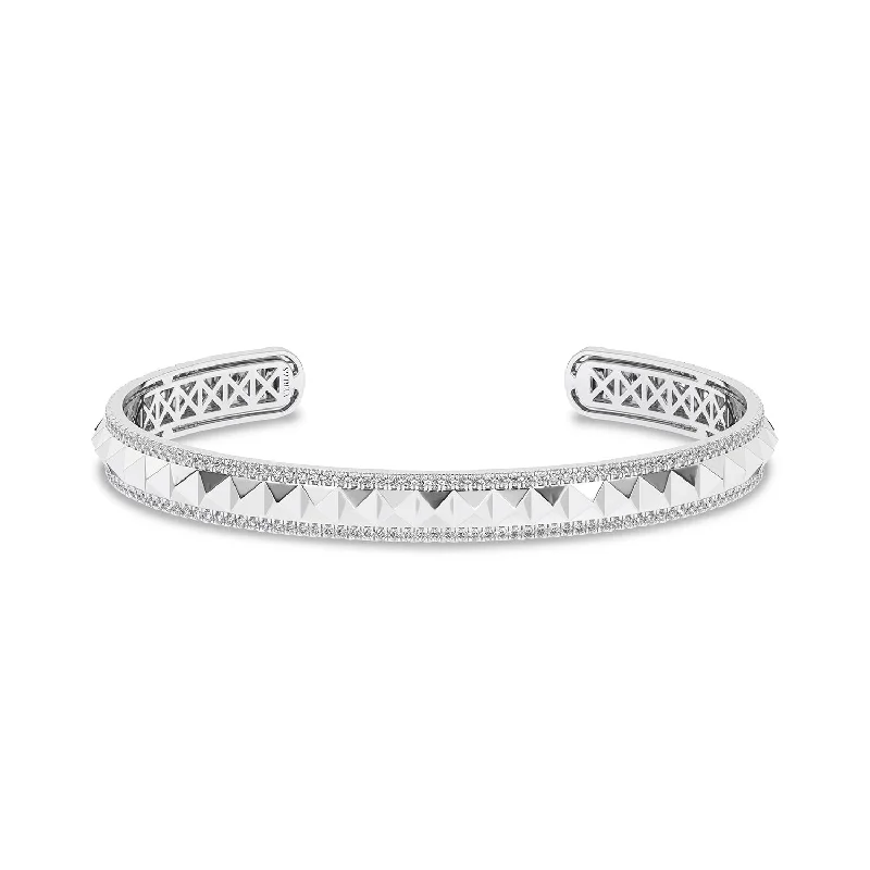 modern geometric drop earrings Pyramid Spiked Diamond Cuff Bracelet