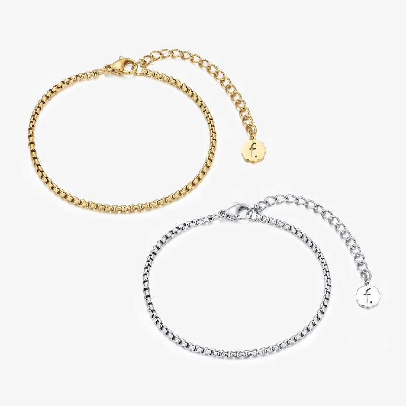 custom engraved infinity necklace Round Box Chain Bracelet