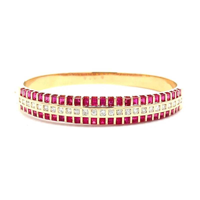 Ruby and Diamond Bangle Bracelet