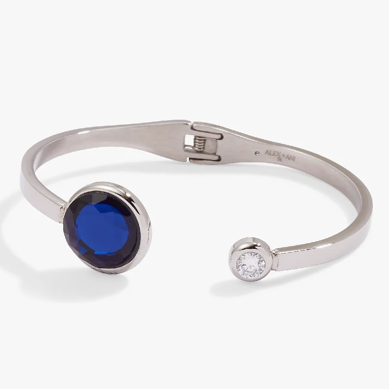 silver anklet with charms Sapphire Crystal Hinge Cuff