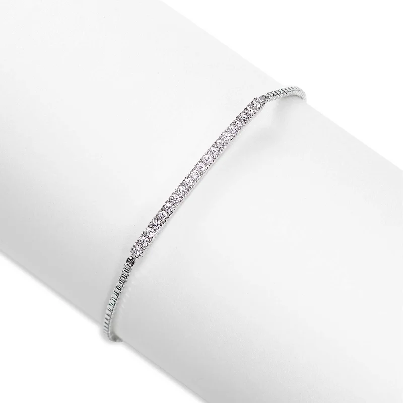 handcrafted gemstone drop earrings Single Row Cubic Zirconia Bolo Bracelet, Sterling Silver handcrafted gemstone drop earrings Single Row Cubic Zirconia Bolo Bracelet, Sterling Silver