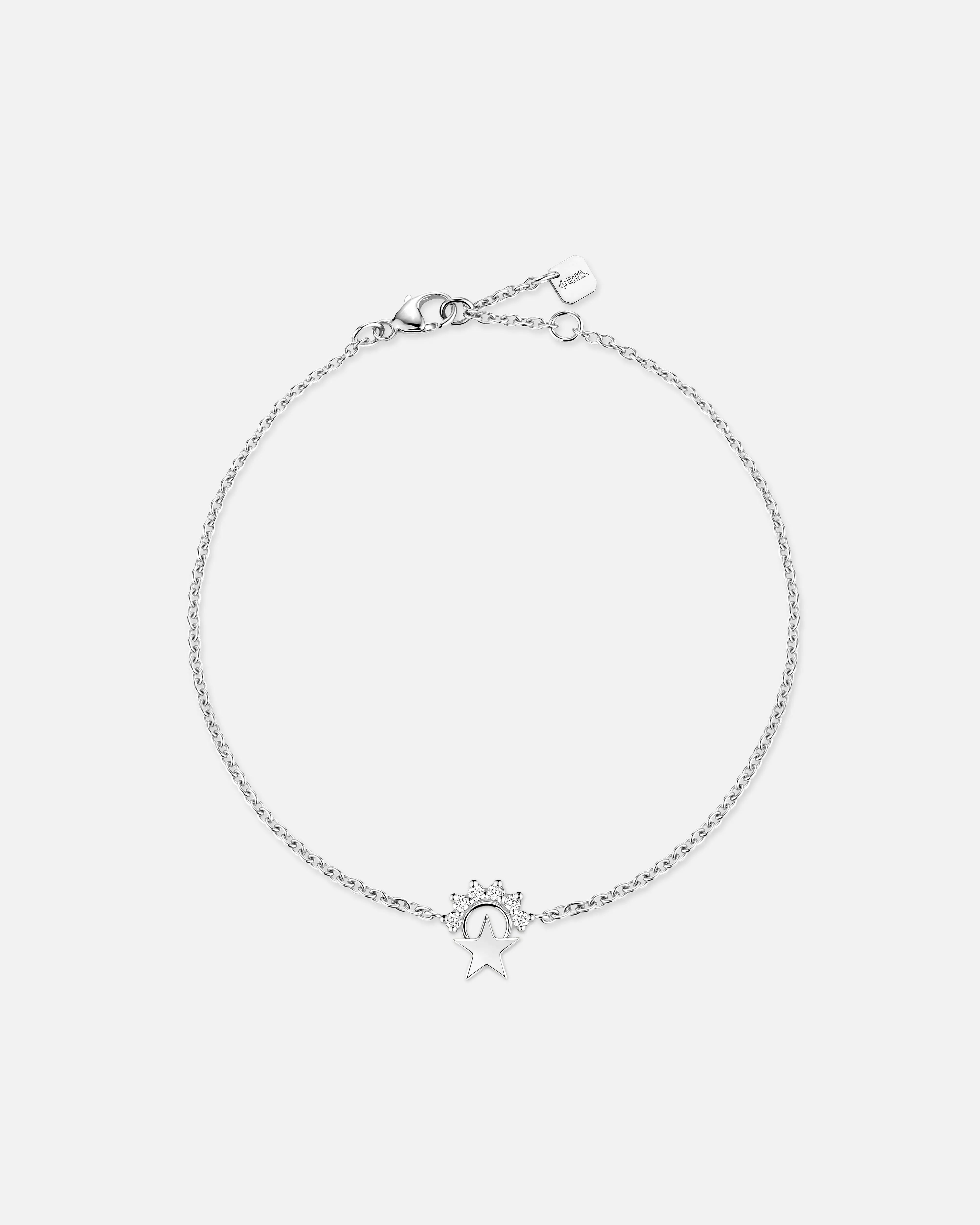 Small Star Bracelet in White Gold