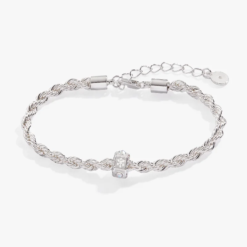 personalized gold bar necklace Snowflake and Crystal Chain Bracelet