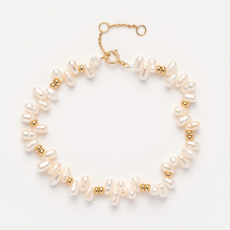 vintage rose gold engagement ring Solid Gold Baroque Pearl Bracelet