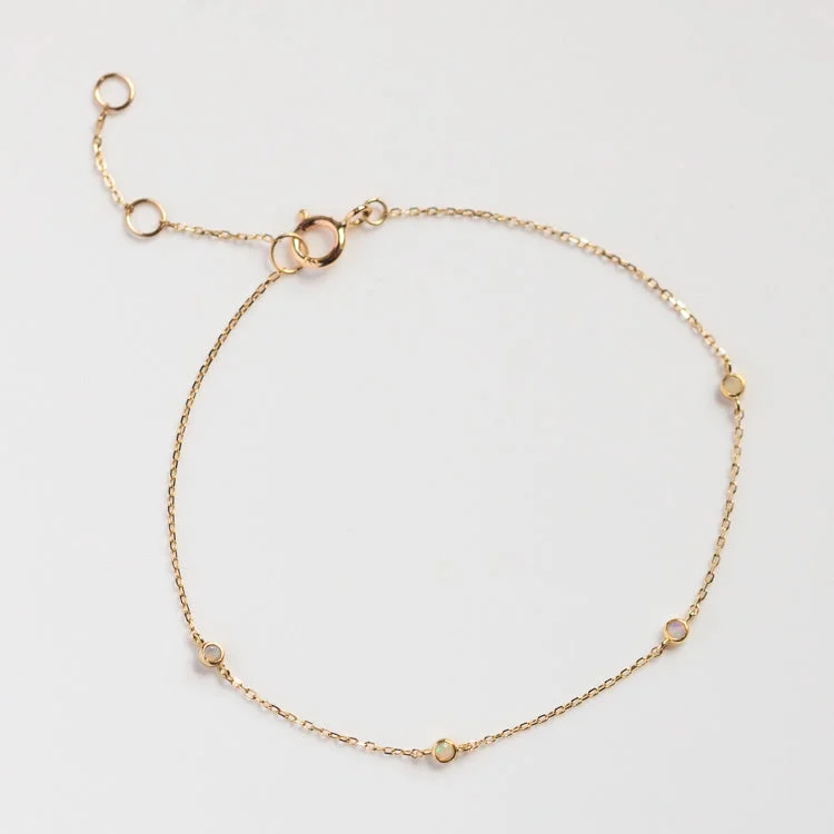 vintage diamond drop necklace Solid Gold Everyday Opal Bracelet