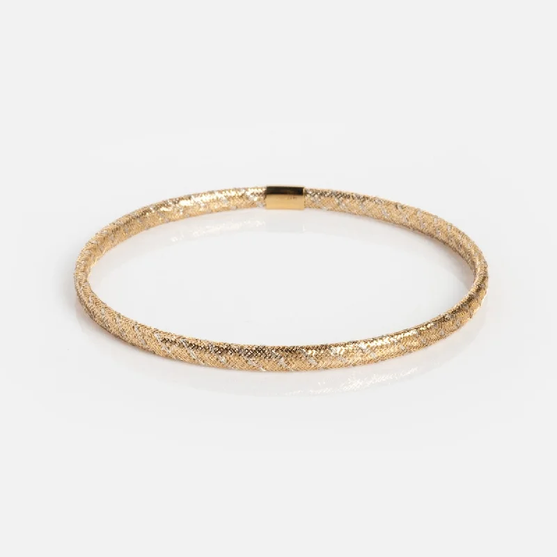 personalized zodiac birthstone necklace Solid Gold Mixed Metal Mesh Bracelet