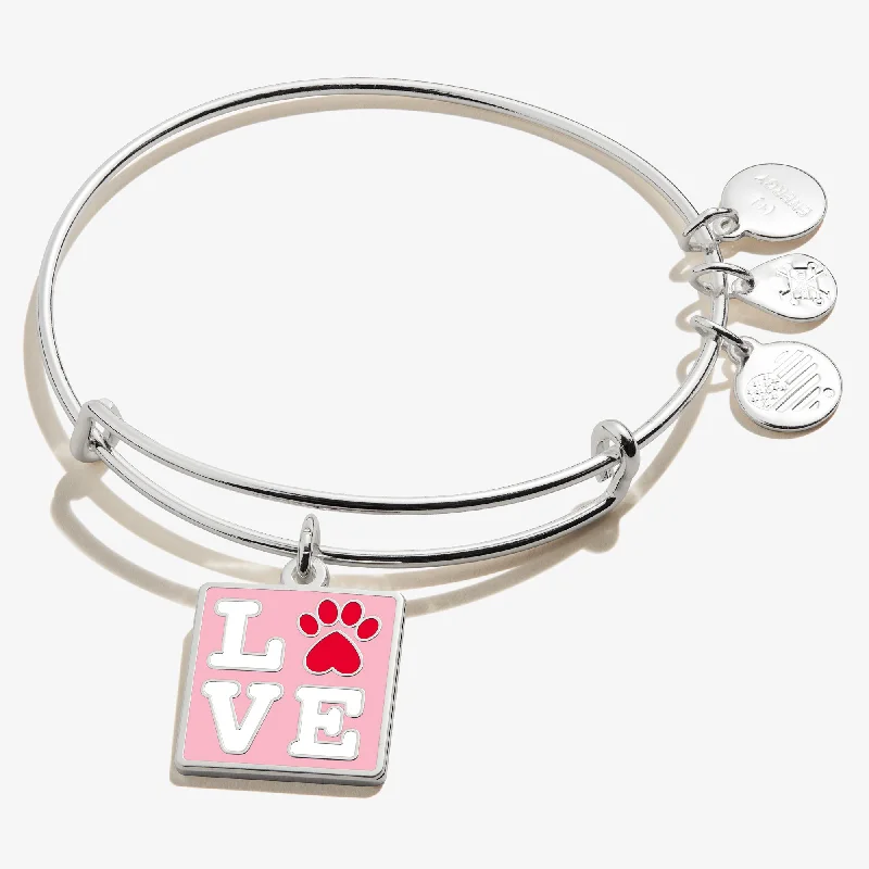 Stamp of Love Paw Charm Bangle Bracelet