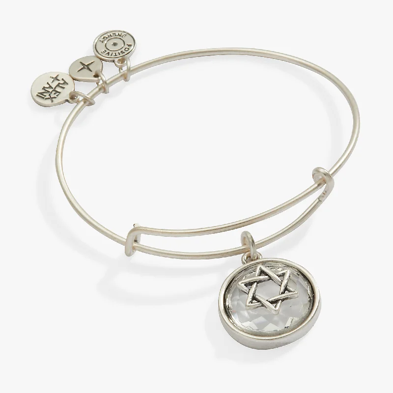 minimalist black diamond studs Star of David Crystal Charm Bangle